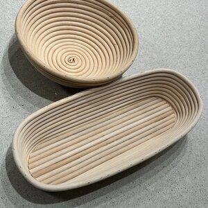 Banneton Bread Proofing Basket (se of 2), Oval 10" and Round 8.5".